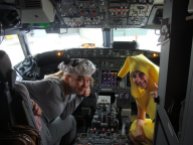 got to go in the cockpit because I had a banana suit on